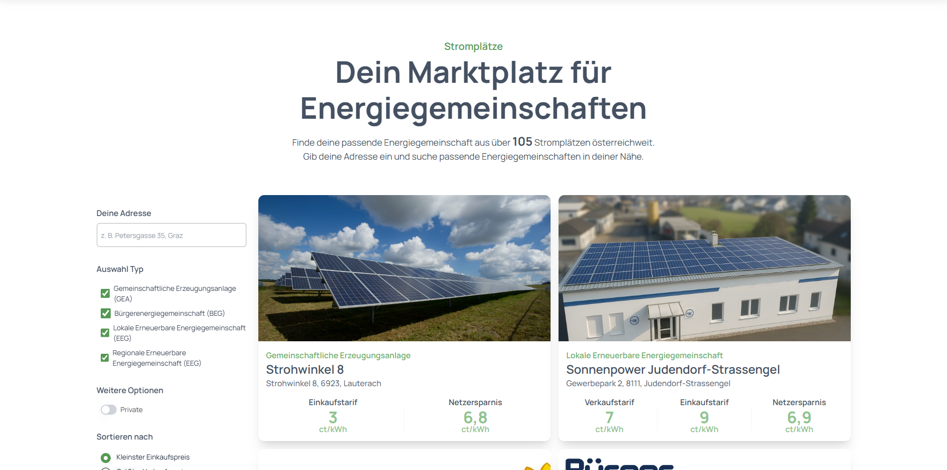 Verkaufe in über :count Stromplätzen